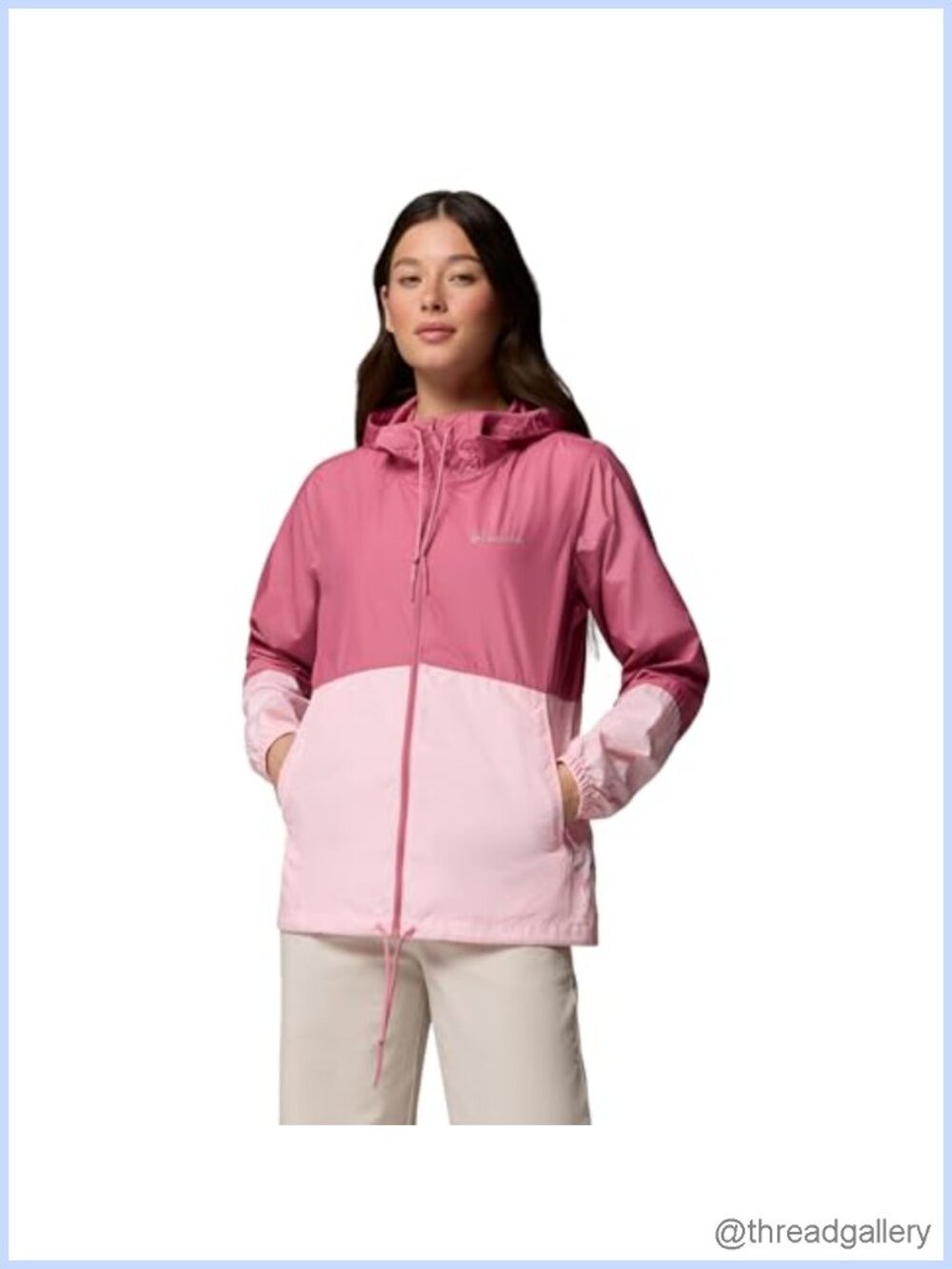Windbreaker Jacket Water Resistant Hooded Zip Pockets Lightweight
